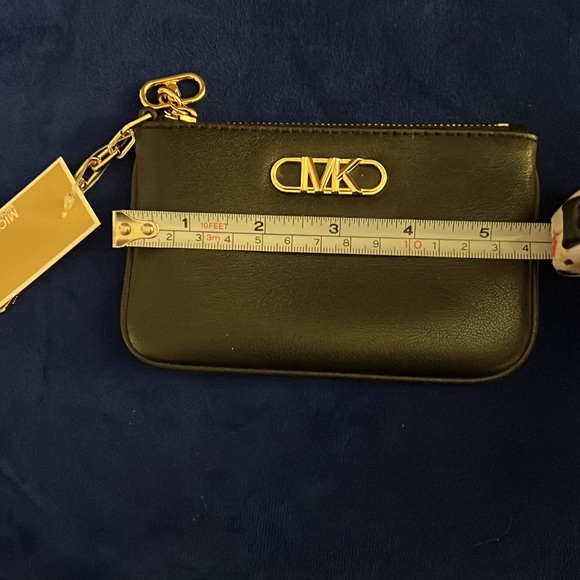 NWT MICHAEL KORS “PARKER” SMALL LEATHER WALLET/CARD & KEY HOLDER•BLACK - Picture 7 of 8